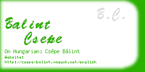 balint csepe business card